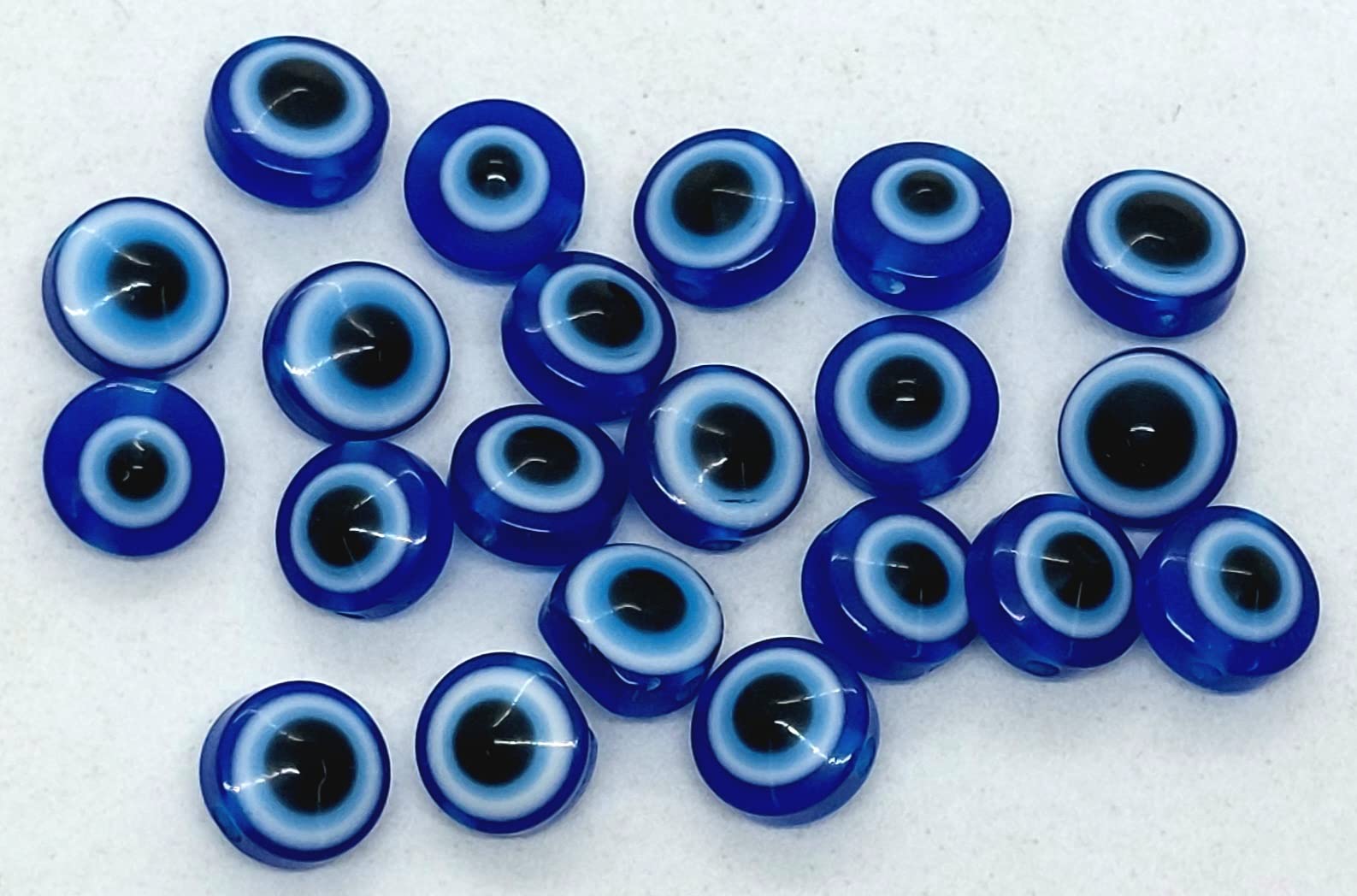 Beadsnpearls Acrylic Blue Evil Eyes 8*3mm (Pack of 25 Pieces ) China Made-image-18