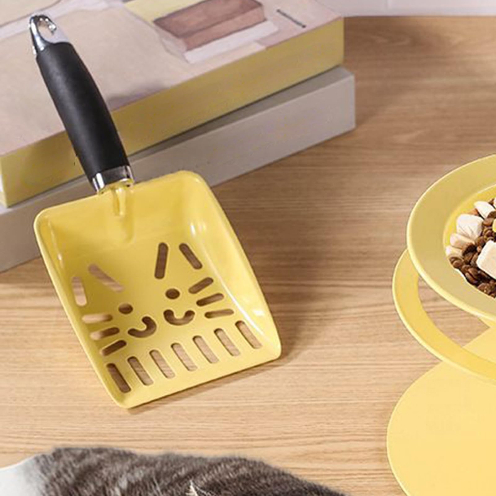 Paletta per lettiera per Gatti, Acciaio Inossidabile ergonomico e Leggero for Interni, Esterni, Servizi igienici, addestramento Multi-Animale