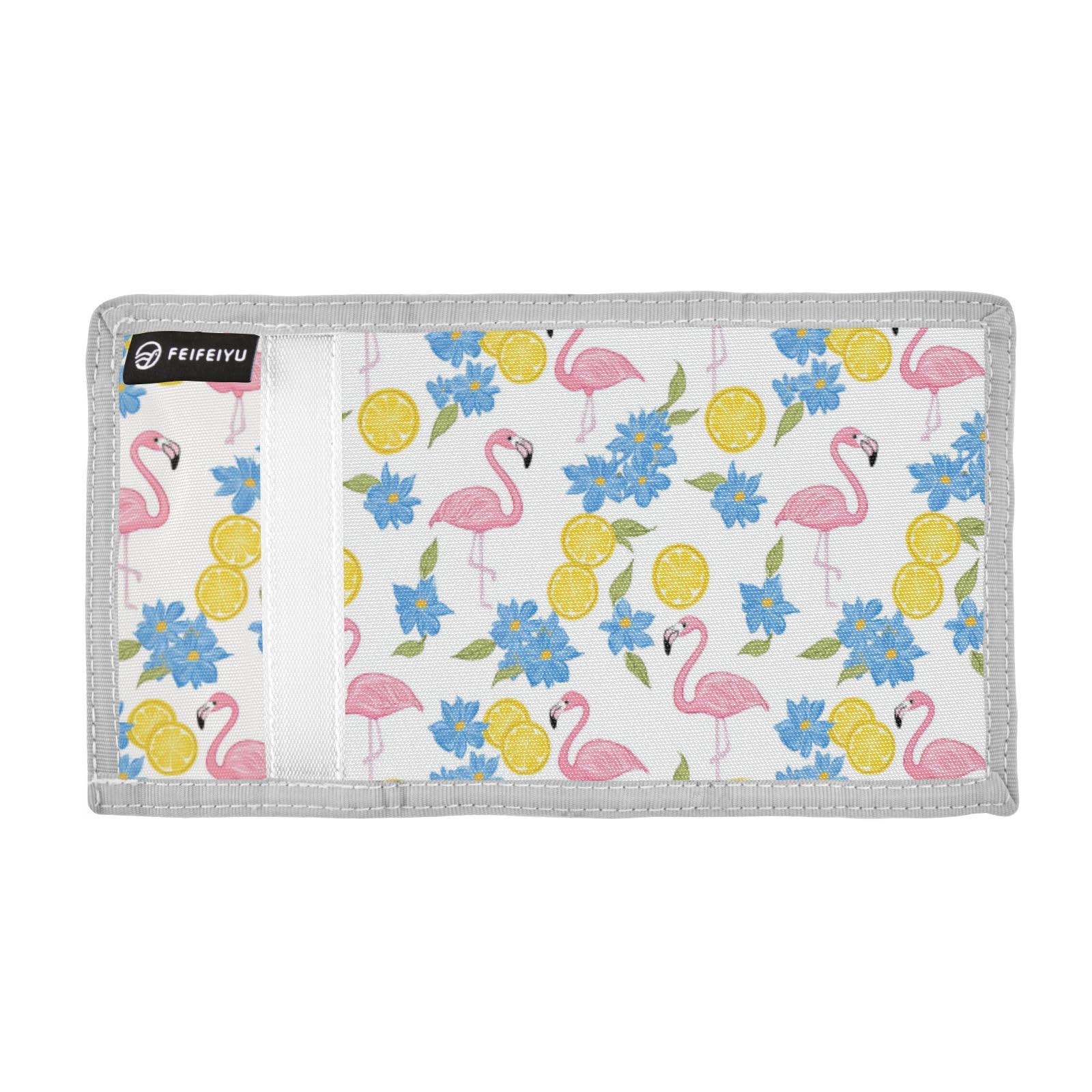 Wusikd Cute Pink Flamingo Kids Wallet for Boys Girls Lemon Toddler Trifold Wallet Novelty Wallet for Teens Women Men
