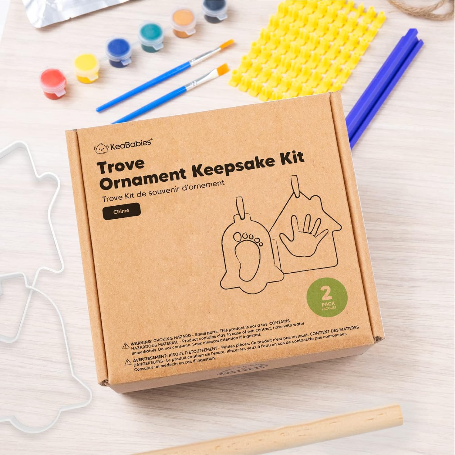 KeaBabies Baby Hand and Footprint Kit and Sonogram Picture Frame - Dog Paw Print Kit - Trio Ultrasound Picture Frames for Mom to Be Gift - Personalized Baby Footprint Kit - Baby Ultrasound Frame