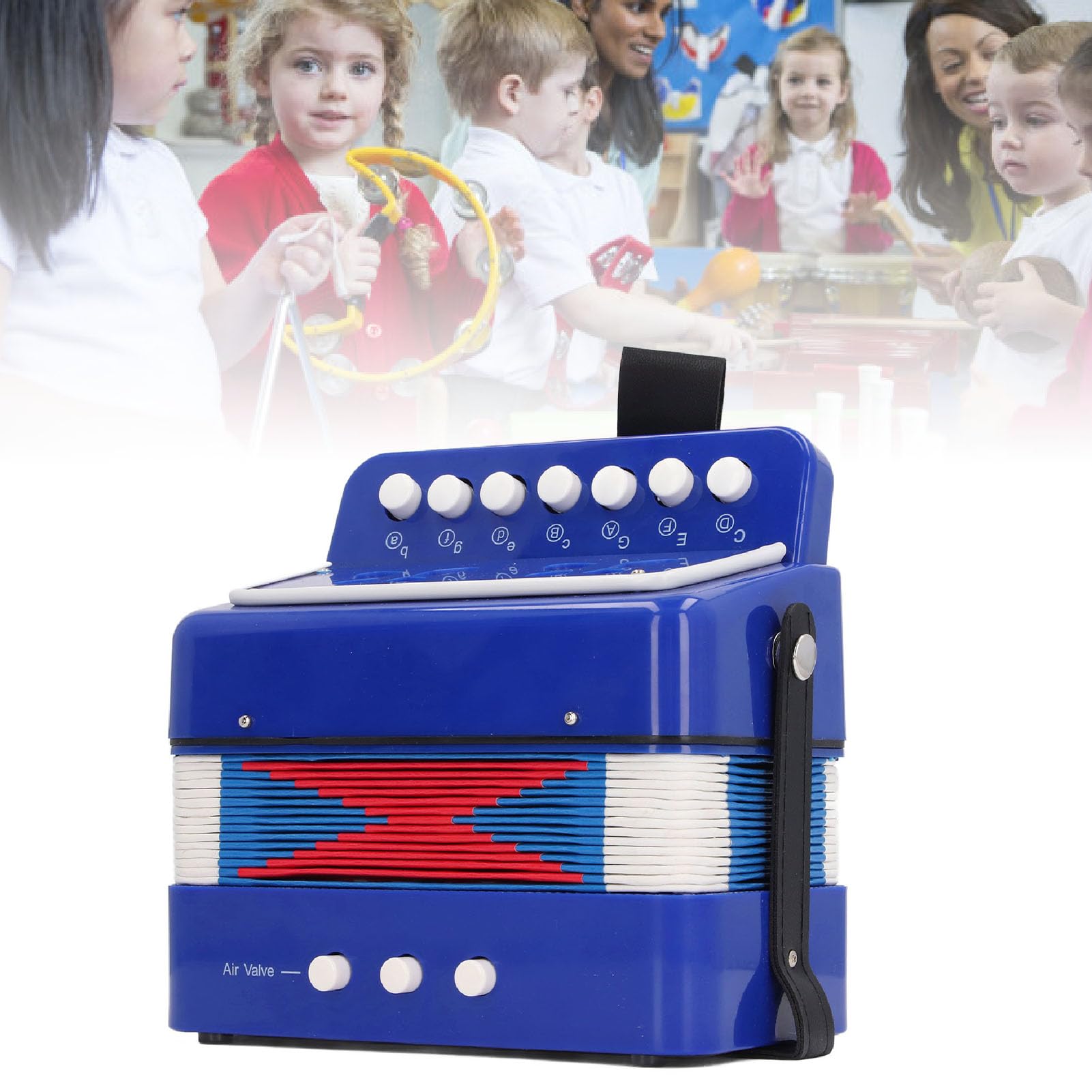 Accordéon à Boutons éducatif pour Enfants 7 Touches Développement Musical 3 Ans