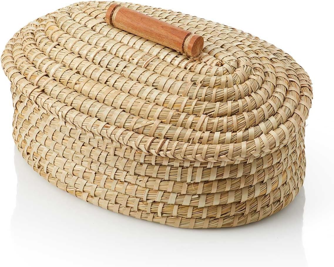 Bread Basket with Terracotta Warmer and Lid, Bread Basket for Serving, Sized 13" w x 9" l x 9" h, Butterfly Garden Design