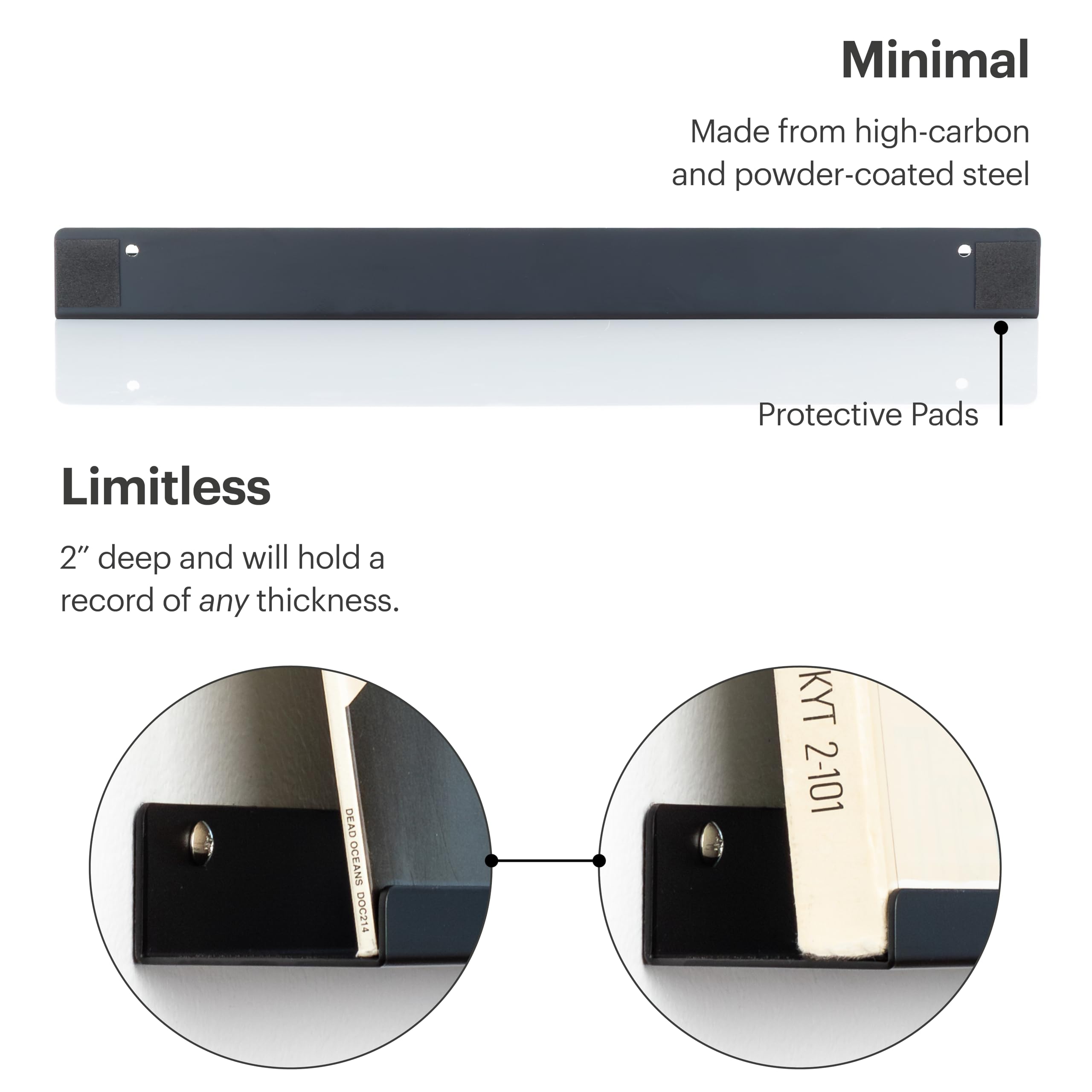 MÖNKE Vinyl Record Shelf, A Display Shelf Made of Sleek Metal - Image 3