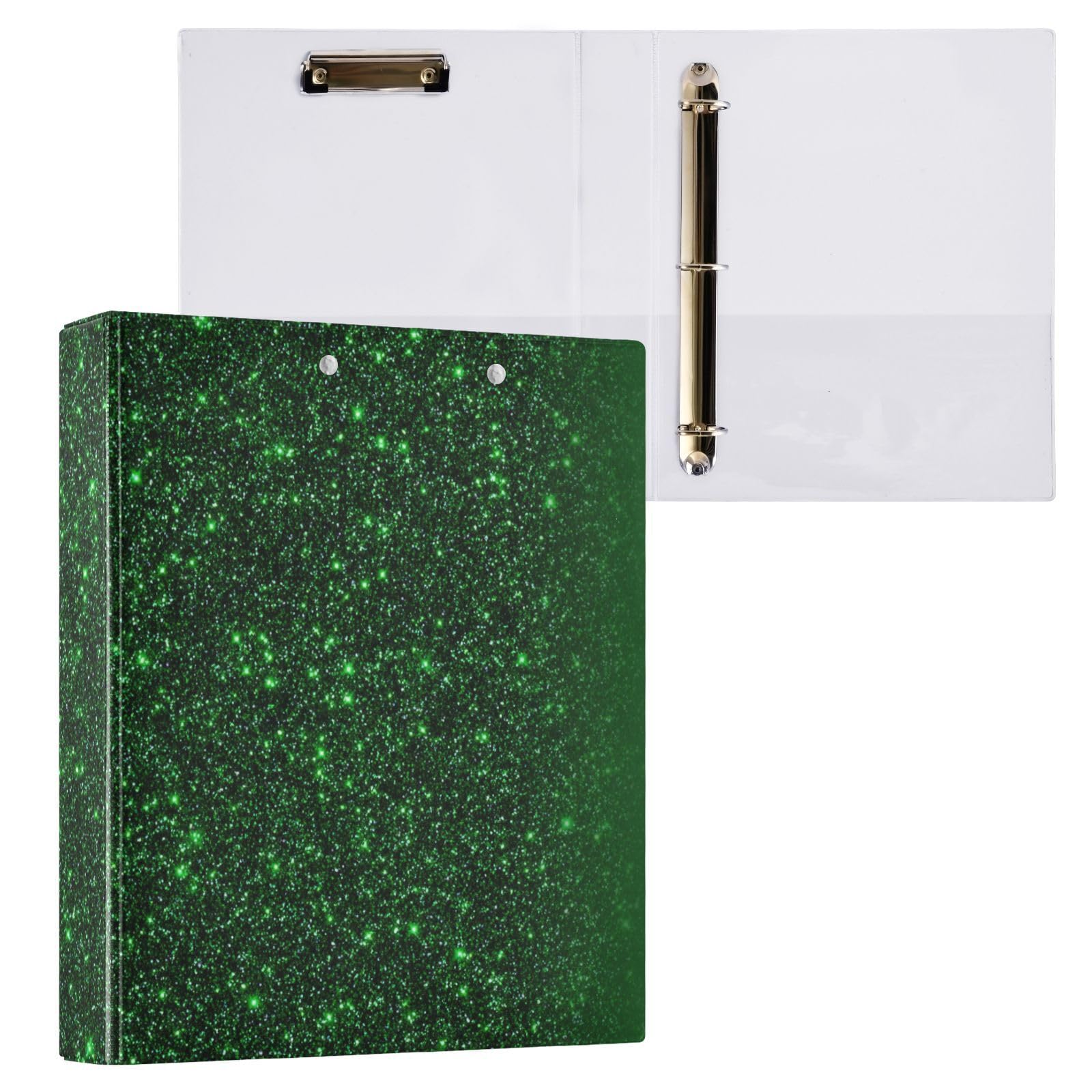 Raccoglitore di materiale scolastico da 1 e mezzo pollice con glitter verdi