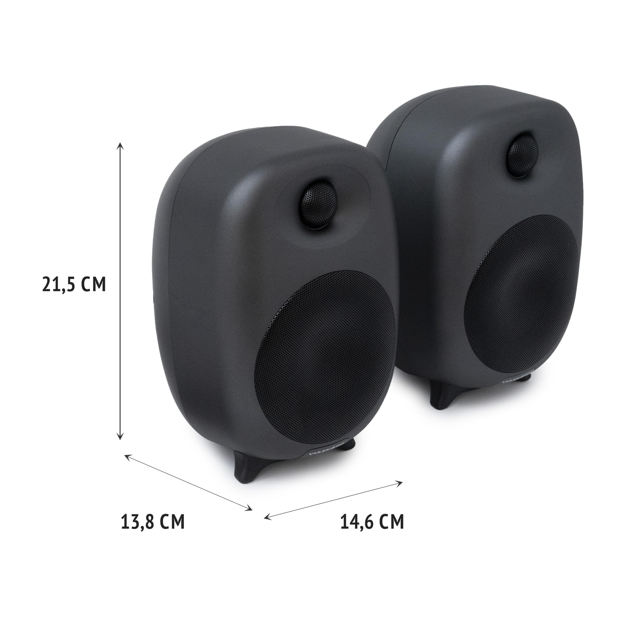 VULKKANO D4 Altavoces PC autoamplificados con Woofer de 4", Potencia de 80W, Bluetooth, USB A, RCA, Aux, Óptica, Sub out, Control Remoto, Altavoces Ordenador con Diseño Elegante