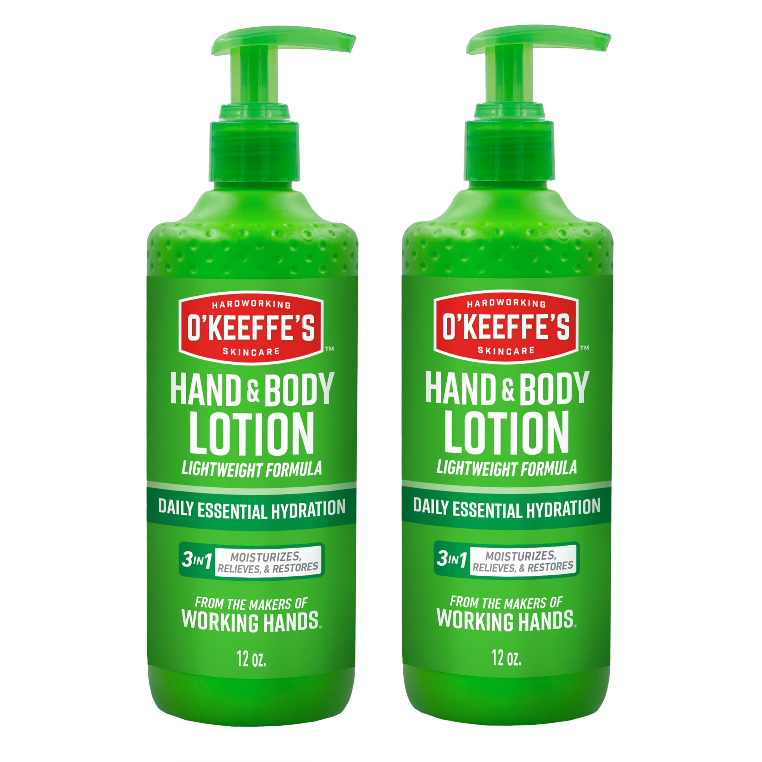 Hand and Body Lotion - 12 oz Pump (2 Pack) - Healing Lotion, Relieves Extremely Dry Skin