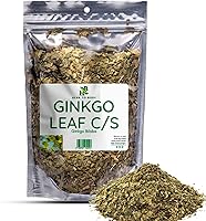 Vista 1 de Herb To Body Hoja de ginkgo cortada y tamizada: 4 onzas, hojas de té de ginkgo biloba silvestre, hojas de ginko biloba para infusiones y extractos
