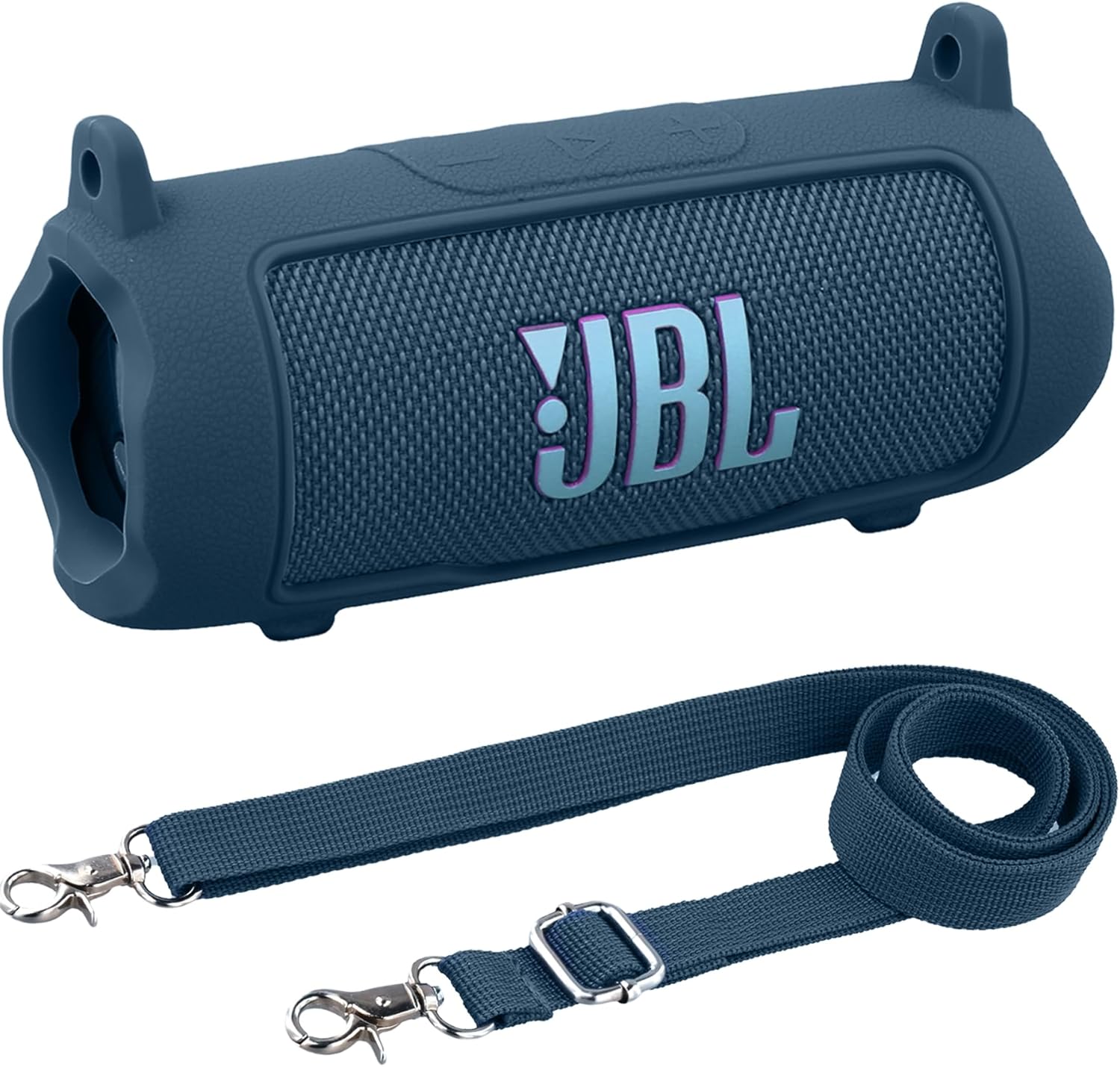 Aenllosi for JBL Flip 7 Protable Bluetooth Speaker Silicone Cover Case with Adjustable Shoulder Strap,Blue (Case Only) - Image 7