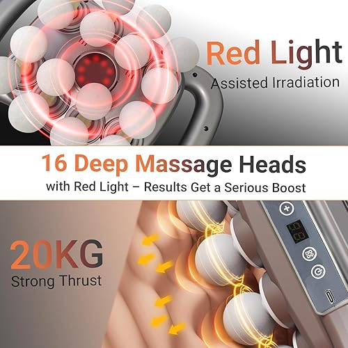 Miniatura 6 de Pistola de masaje de 16 cabezas de tejido profundo  Masajeador muscular eléctrico portátil 2025, alivio del dolor para cuello, espalda, hombros,