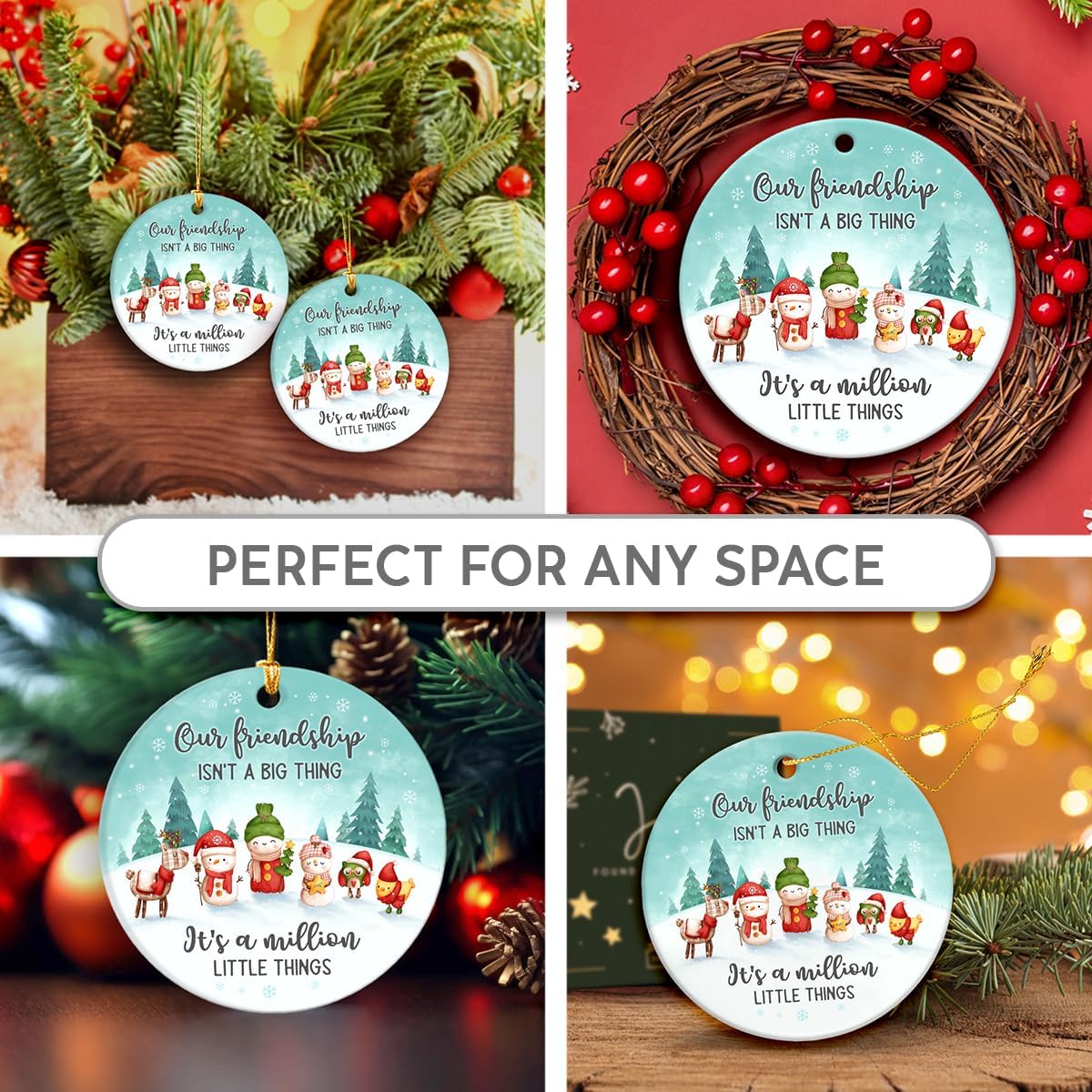 Friends Christmas Ornaments 2025, Friendship Ornaments for Friends, Bestie Gifts for Women, Sister, Ceramic Ornament for Christmas Decoration, BFF Ornaments for Home Decor - Image 6