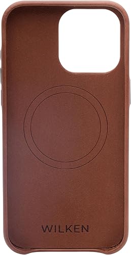 Miniatura 4 de Wilken - Funda de cuero envuelta compatible con iPhone, compatible con MagSafe y carga inalámbrica, cuero de grano superior, protección de pantalla