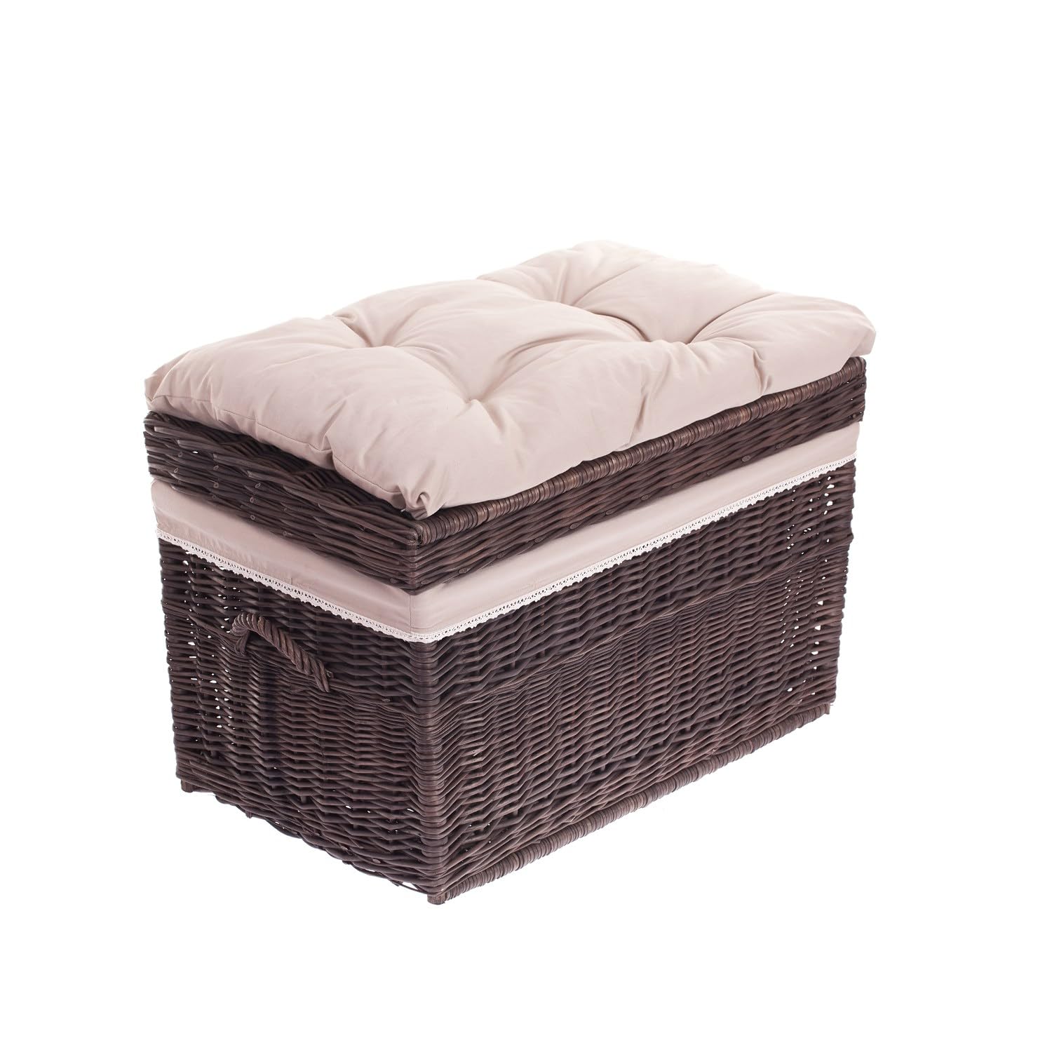 e-wicker24 558-70/S/O Truhe aus Weide, Korb, Dunkelbraun, 70 x 42 x 47 cm