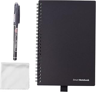 yeacher Caderno Inteligente Apagável Reutilizável Capa Dura Escrita Livro Diário Molhado Apagar a Quente Tamanho A5 50 Folhas com Caneta Apagável para Estudantes Escolares Viajantes