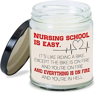 MEDROC Nurse Student Candle Nursing School is Easy Thank You Gift for Nursing Student Women Men, Birthday Christmas Graduation Gift for Nurse Student, Nurses Week Home Decor