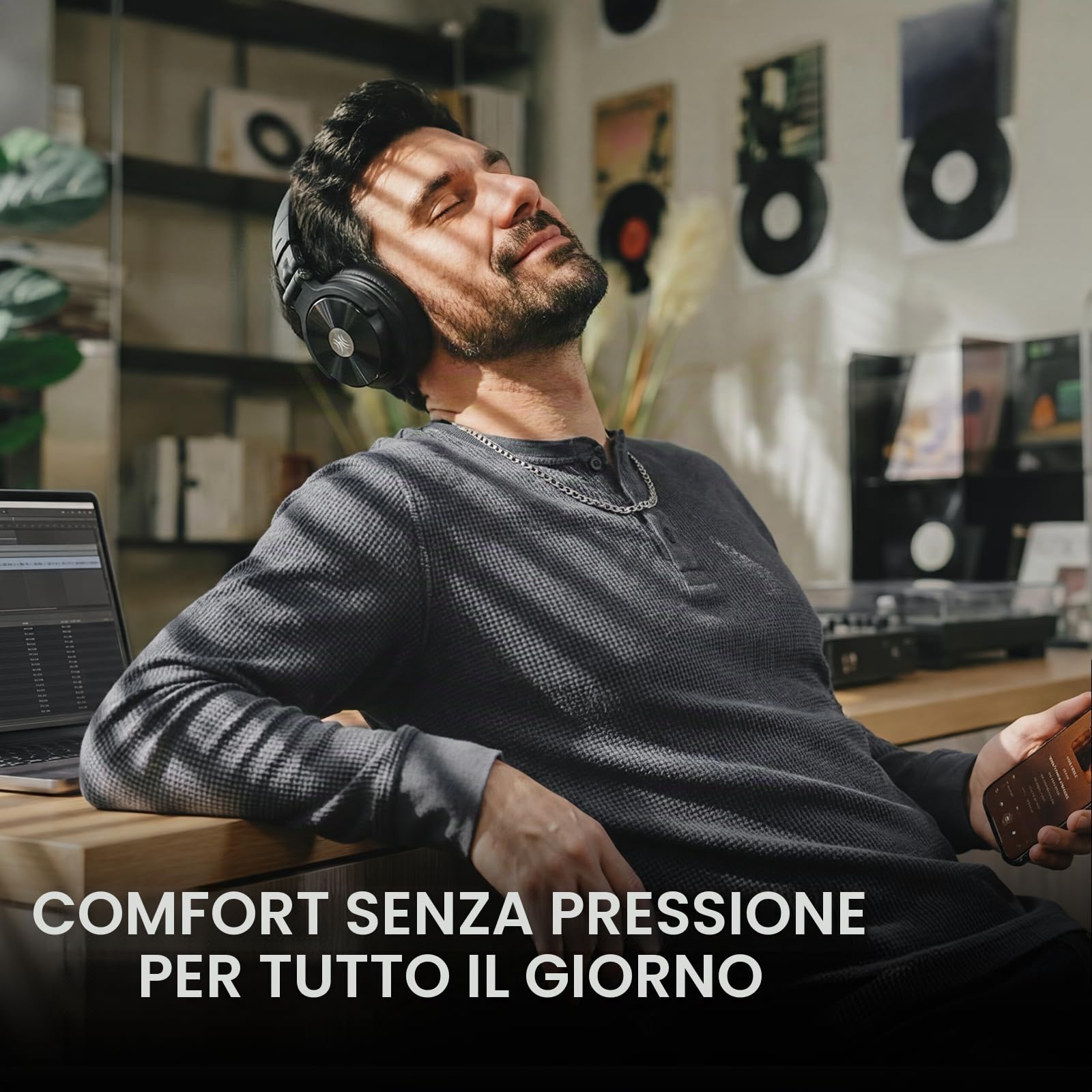 OneOdio Studio Max 2 Cuffie DJ Wireless, Bassa Latenza 9ms, Cuffie Monitor Pro Over-Ear, Hi-Res LDAC, 120H Autonomia, 4 Modalità 2.4G/Bluetooth/Cavo per Studio/Mixaggio/Tastiera