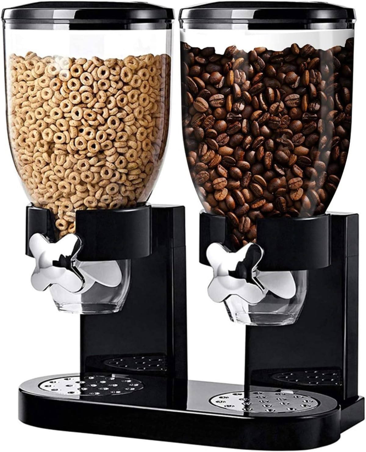 Cereal Dispenser, 2 Gang / 3 Row Large Capacity, Pop-on Dispenser, Food, Stylish, Dry Food Dispenser, Grain Storage, Oatmeal Dispenser, Food Storage Container, Sealed Rice, Sugar, Beans, Candy, Coffee
