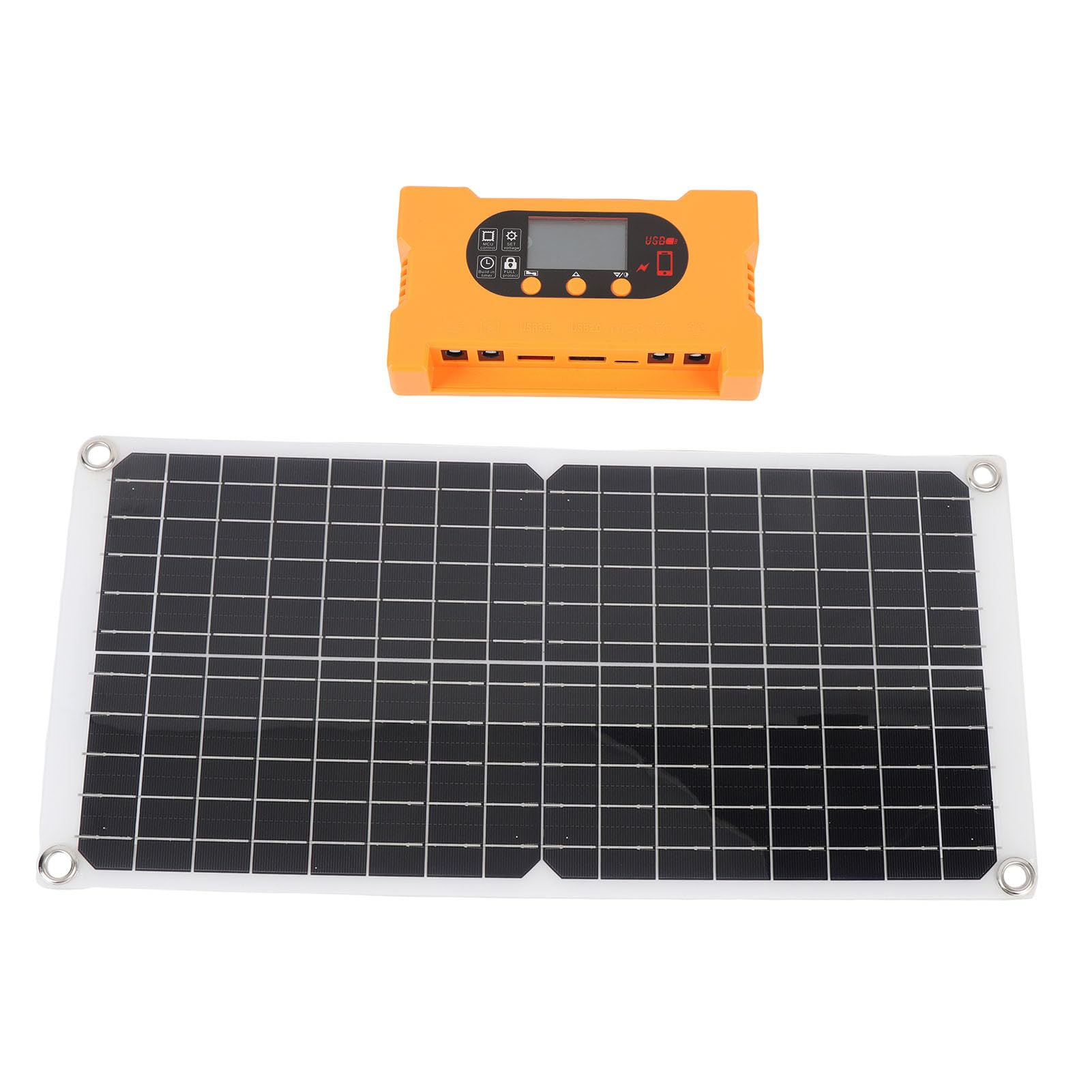 Jeffergarden Kit de Panel Solar, Estación de Energía Portátil de Carga Rápida de Silicio Monocristalino para Uso de Emergencia en Remolques de Camping RV con Múltiples Salidas de Voltaje
