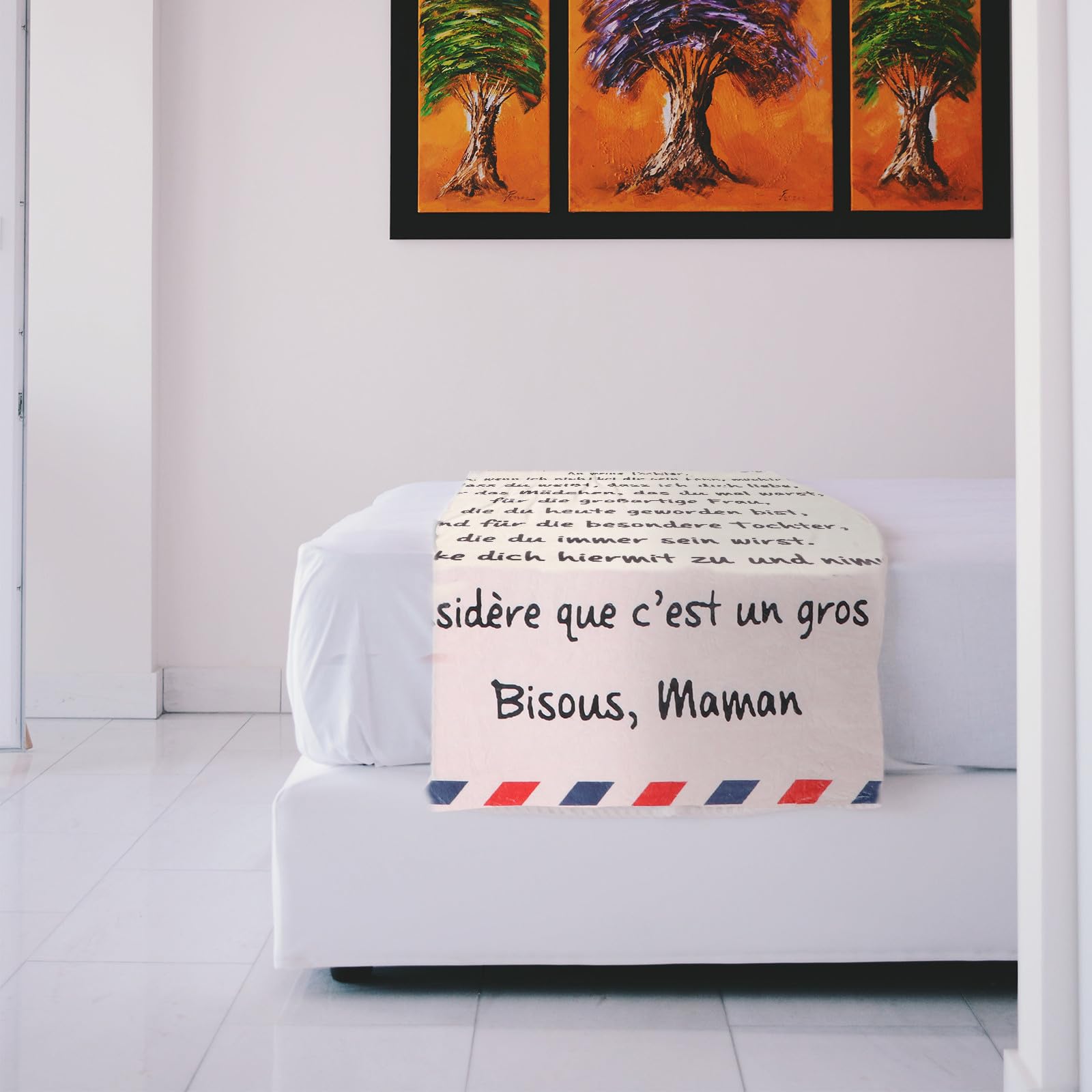 Alasum Manta Decorativa de Franela Letras, Cálida y Transpirable