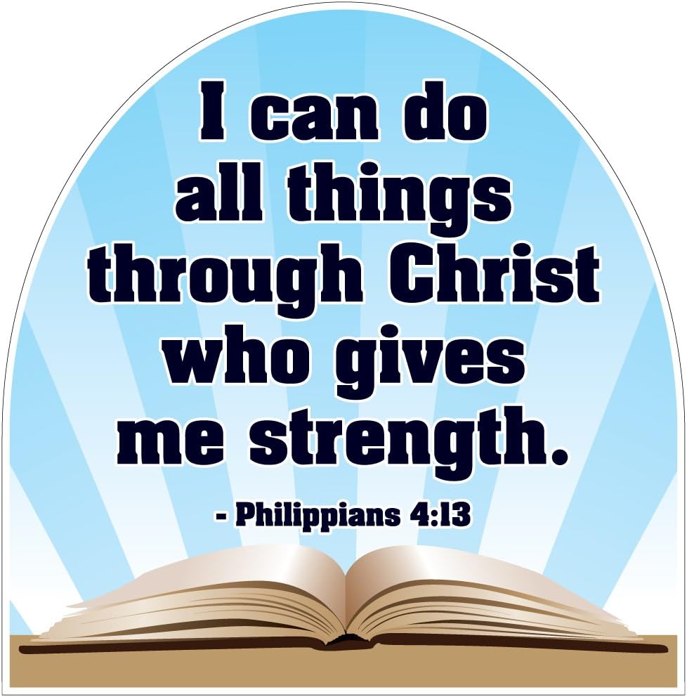 VictoryStore Yard Sign Outdoor Lawn Decorations: Christian Yard Sign - Philippians 4:13 - Corrugated Plastic Shaped Yard Sign w/ 2 E-Z Stakes