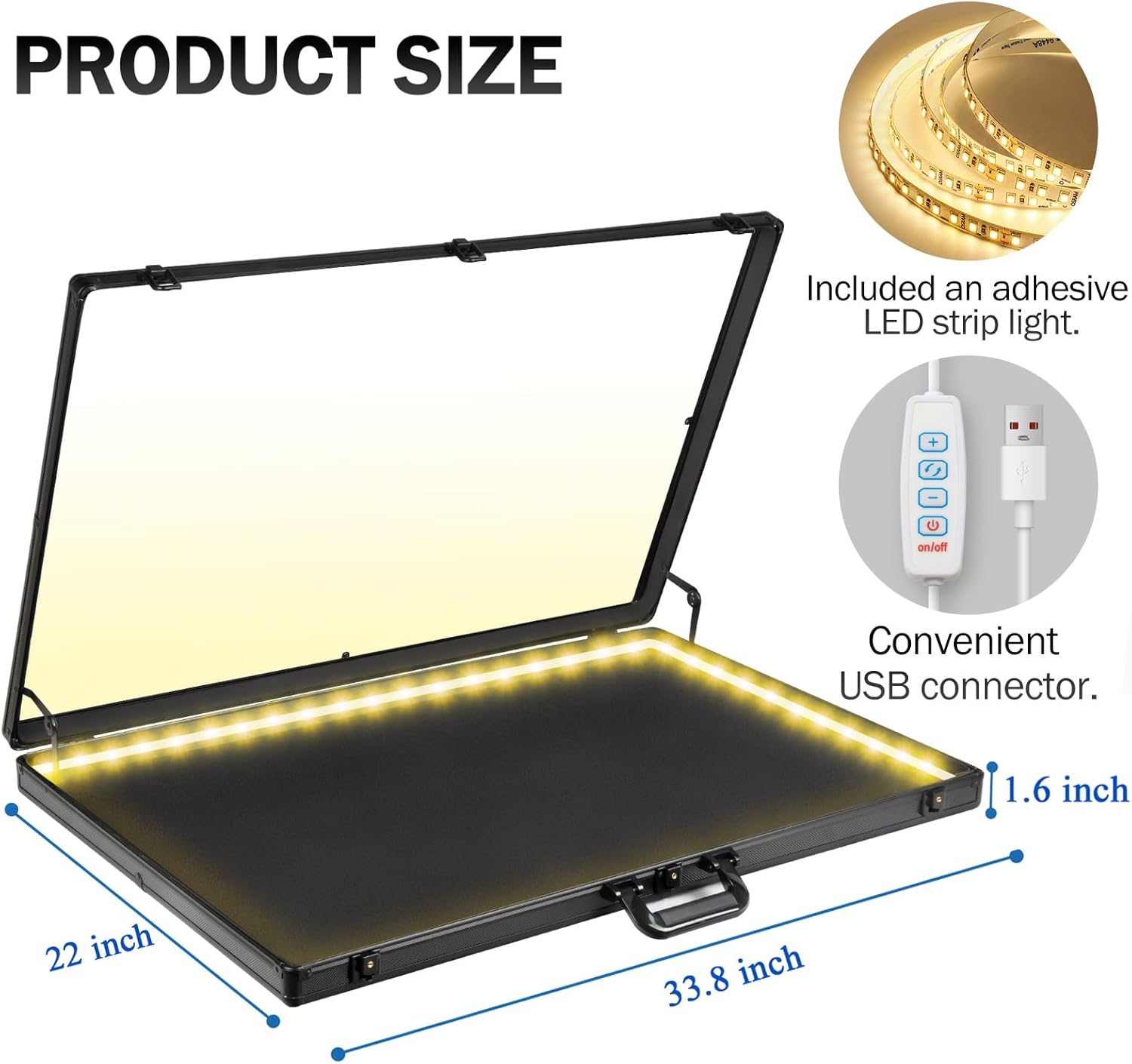 DuvinDD Card Display Case with LED Light for Trading Card, 34 x 22 inch Aluminum Large Portable Card Show Display Case, Lockable Trade Show Display Cases for Pokemon Cards, Coin, Collectibles, Silver