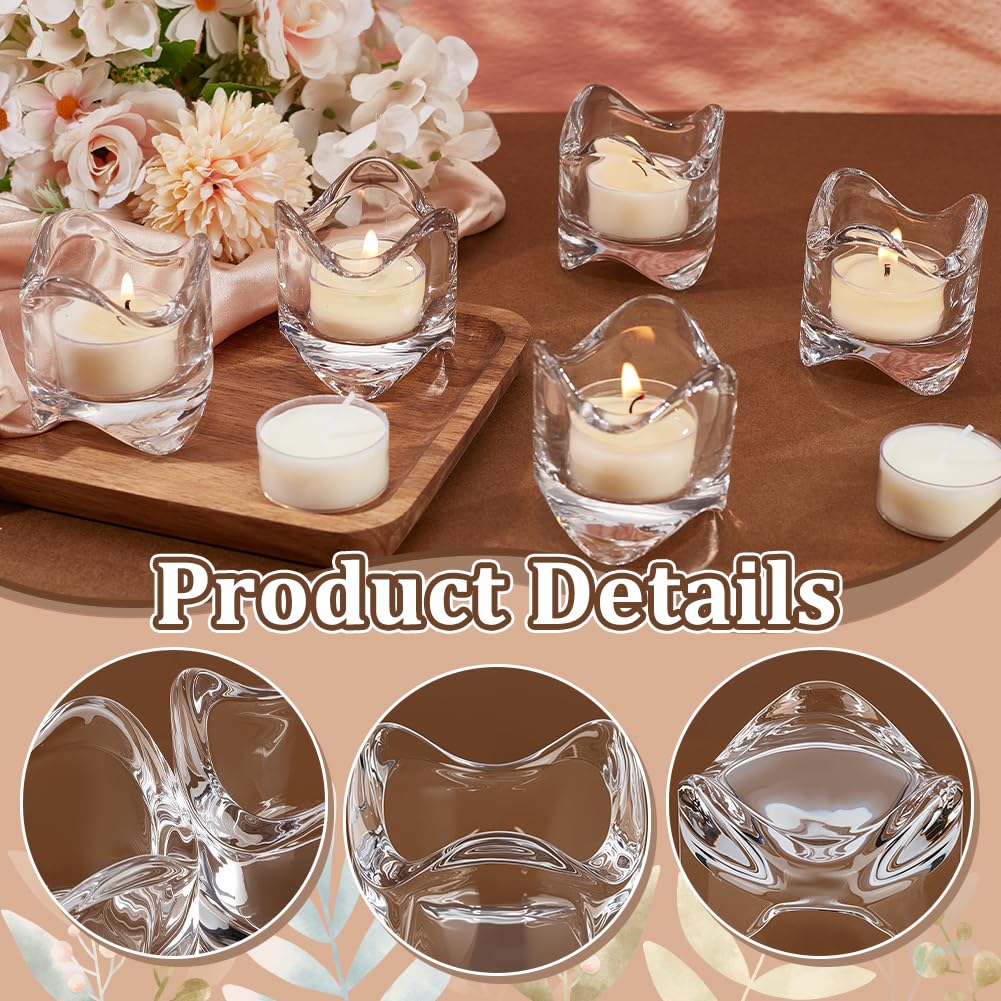 Confezione da 14 portacandele votivi, 5,7 cm, piccoli portacandele in vetro per matrimoni, centrotavola, decorazioni per la casa, proposte di Natale, Ringraziamento, eventi e feste