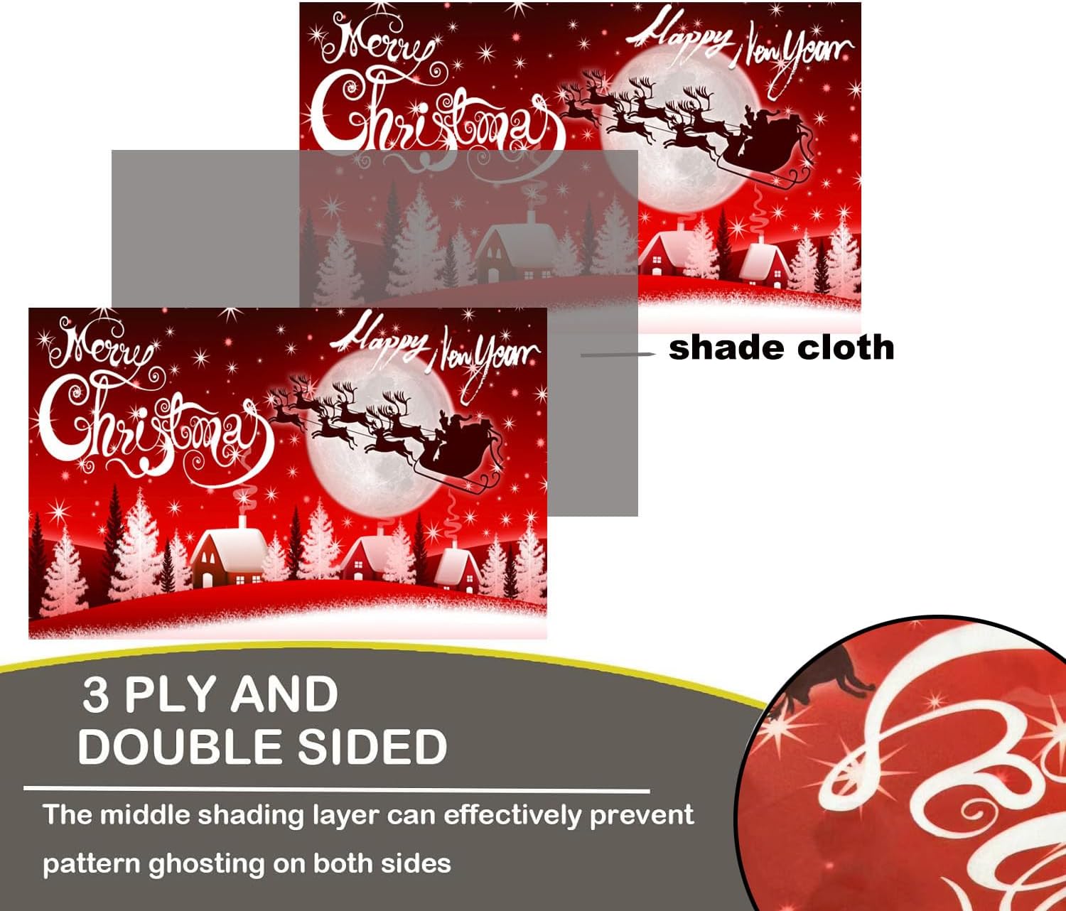 Christmas New Year Flags 3x5 Outdoor Double Sided-3 Ply Merry Xmas Flags with Santa Claus Sleigh Reindeers 2 Brass Grommets For Vacation Holidays Party Gifts Outdoor Outside - Image 4