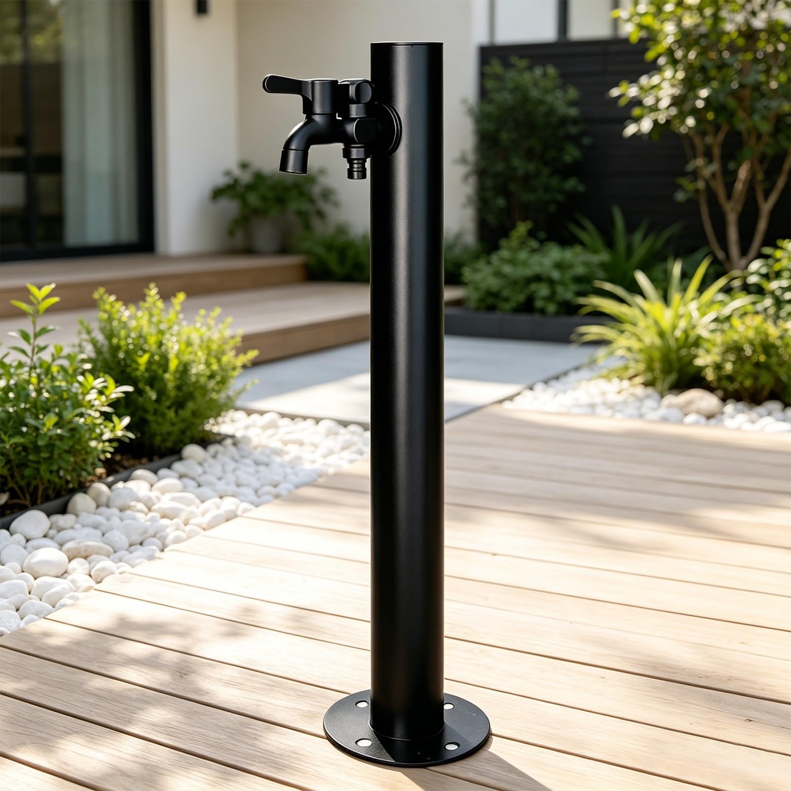 Lonmrrton A Outdoor Freestanding Column Faucet, 304 Stainless Steel Stand Water Tap, Decorative Garden Hydrant Water Dispenser For Vill Courtyard Deck Poolside