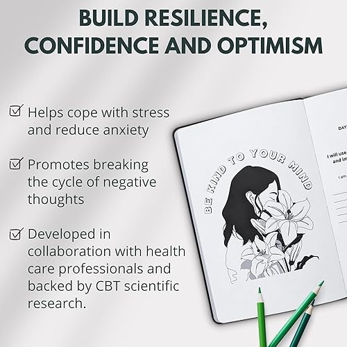 Miniatura 6 de Life & Apples Tune-in Journal Diario de salud mental para aliviar la ansiedad y el estrés - Cultiva la positividad y el cuidado personal - Diario de