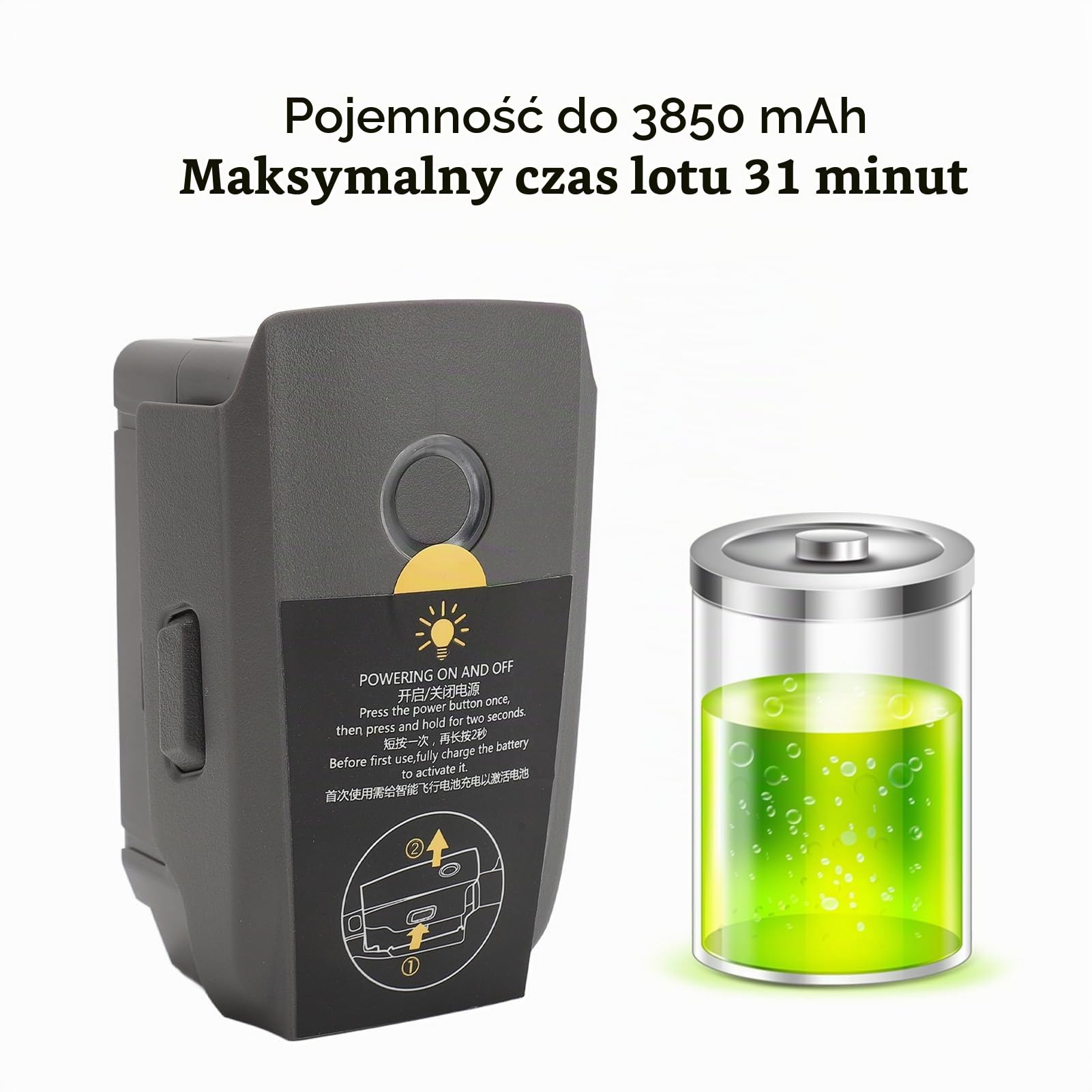 Bateria 2 Pro 15,4 V 3850 MAh, Inteligentna Wymiana Baterii w Locie Maksymalny Czas lotu: 31 Minut Bateria do Drona dla 2 dla 2 Pro dla Drona Zoom