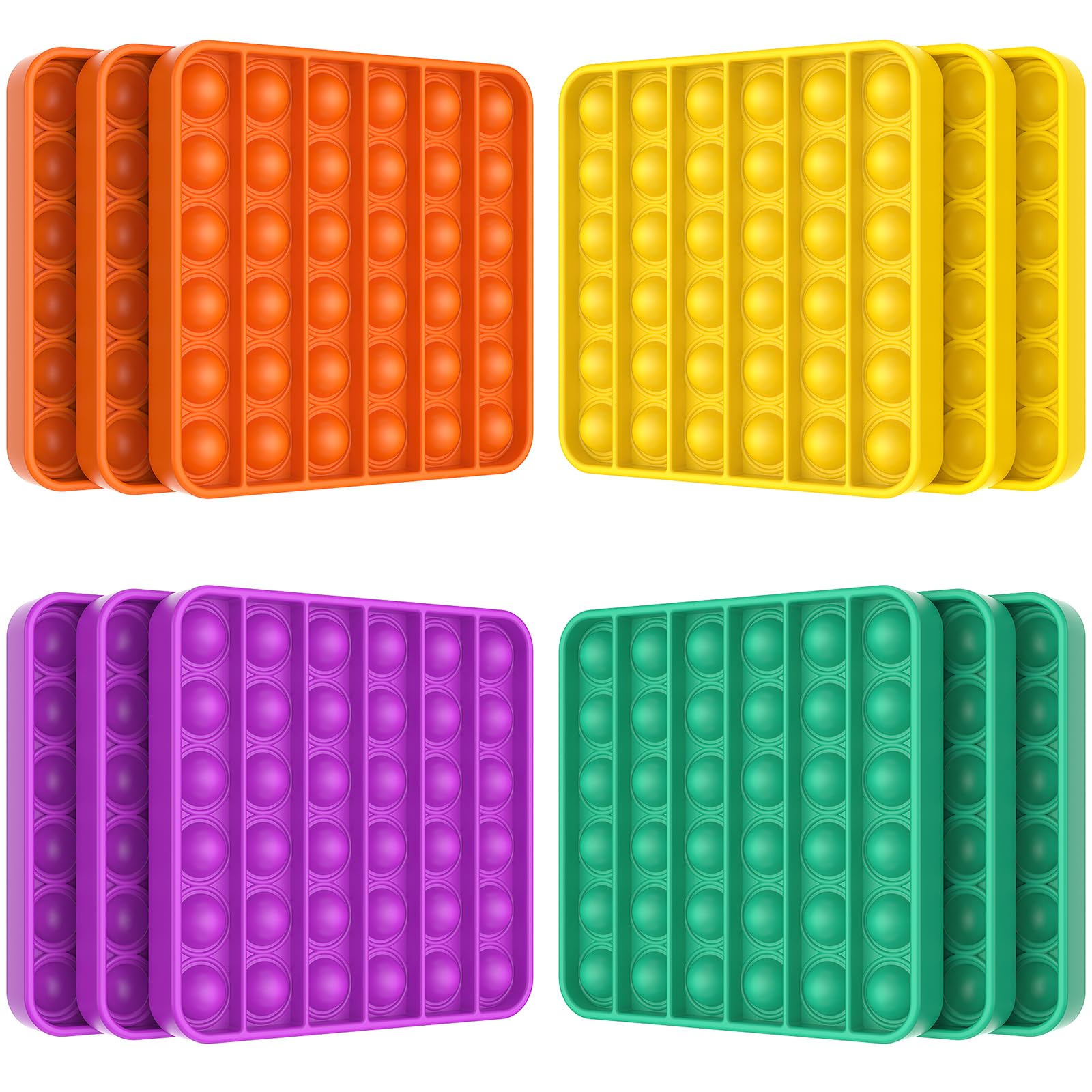 12 Pack Fidget Toys,Push Pop Fidget Sensory Toys Set,Stress Relief Gifts for Kids & Adults,Pop Bulk & Party Favors Toddler Toys for Easter Birthday