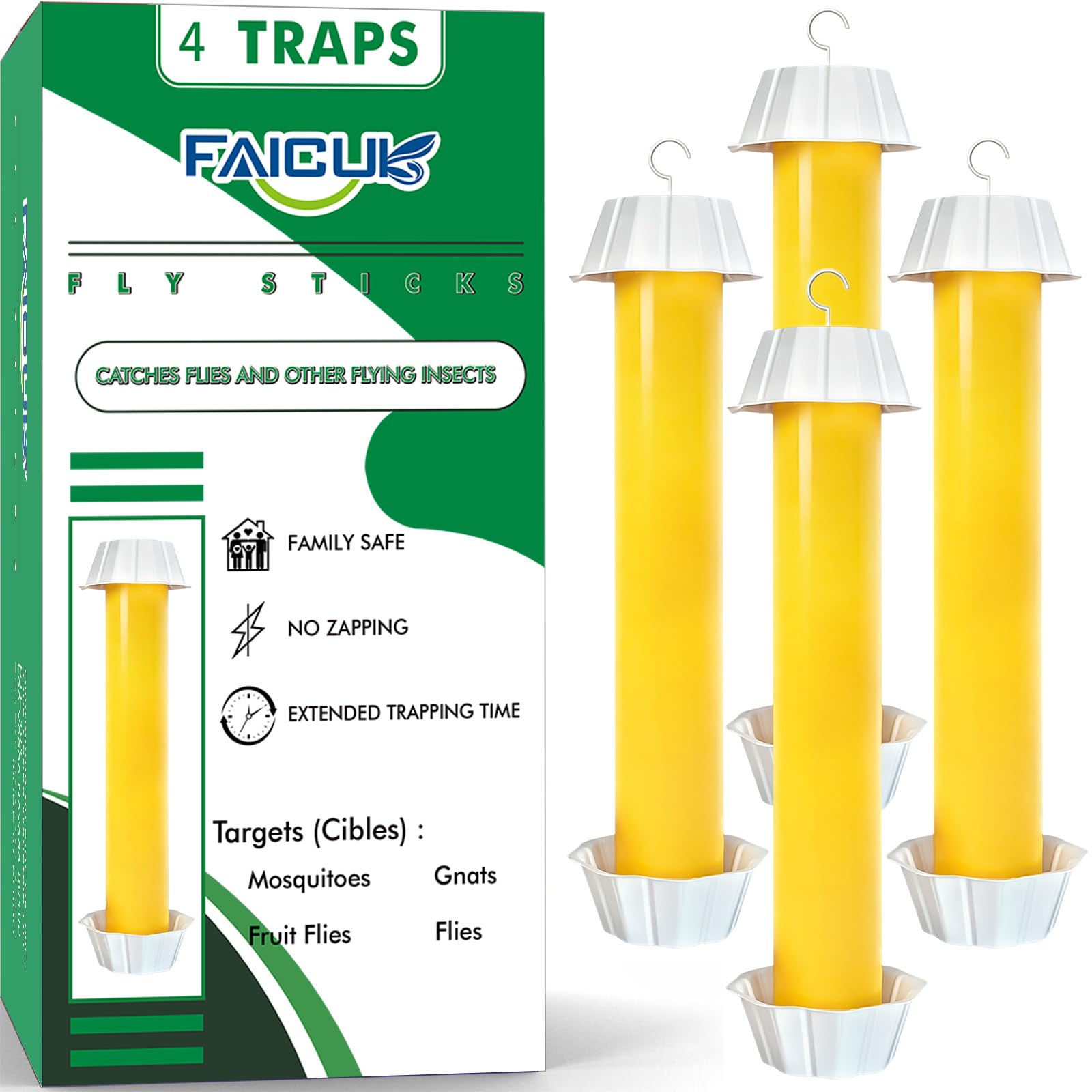 Faicuk Super Sticky Fly Stick Trappole, confezione da 4