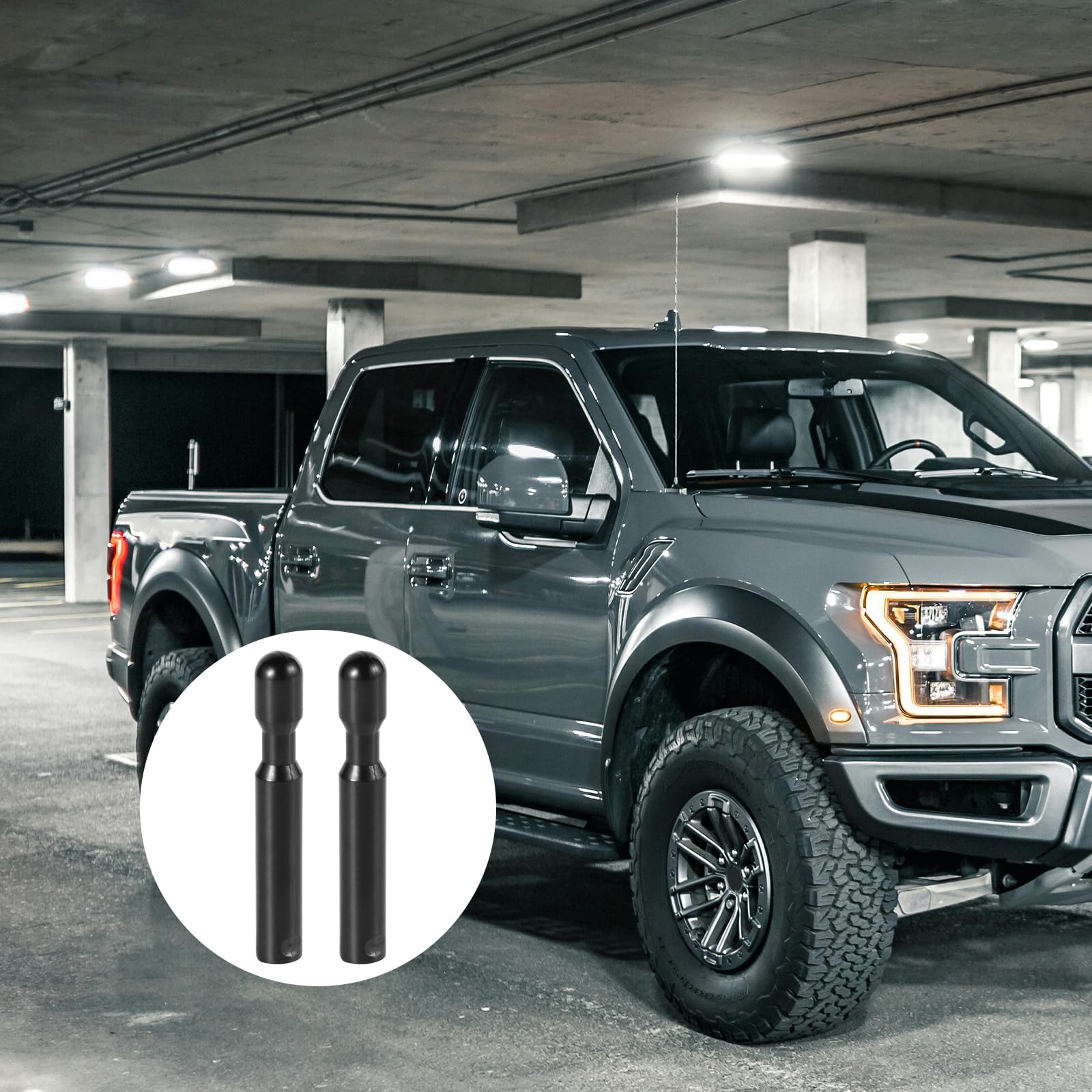 CHUSYYRAY Carbon Fiber Look Lock Knob Pull Pins Covers For 1983-2022 F150 & More - 4 Pack