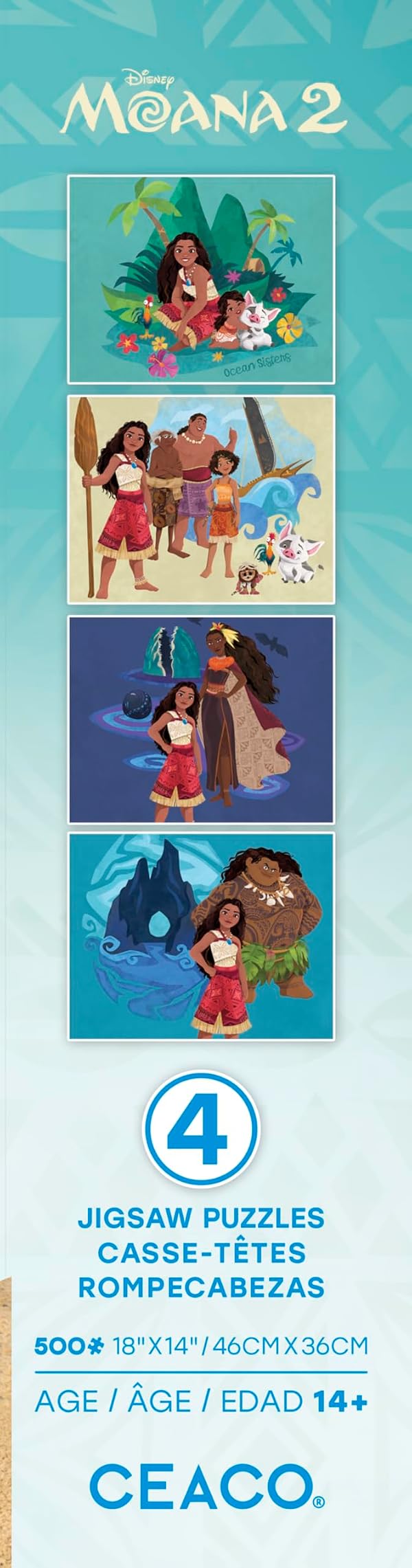 Ceaco - 4 in 1 Multipack - Disney - Moana 2 - (4) 500 Piece Jigsaw Puzzles by CEACO - Used condition - Image 9