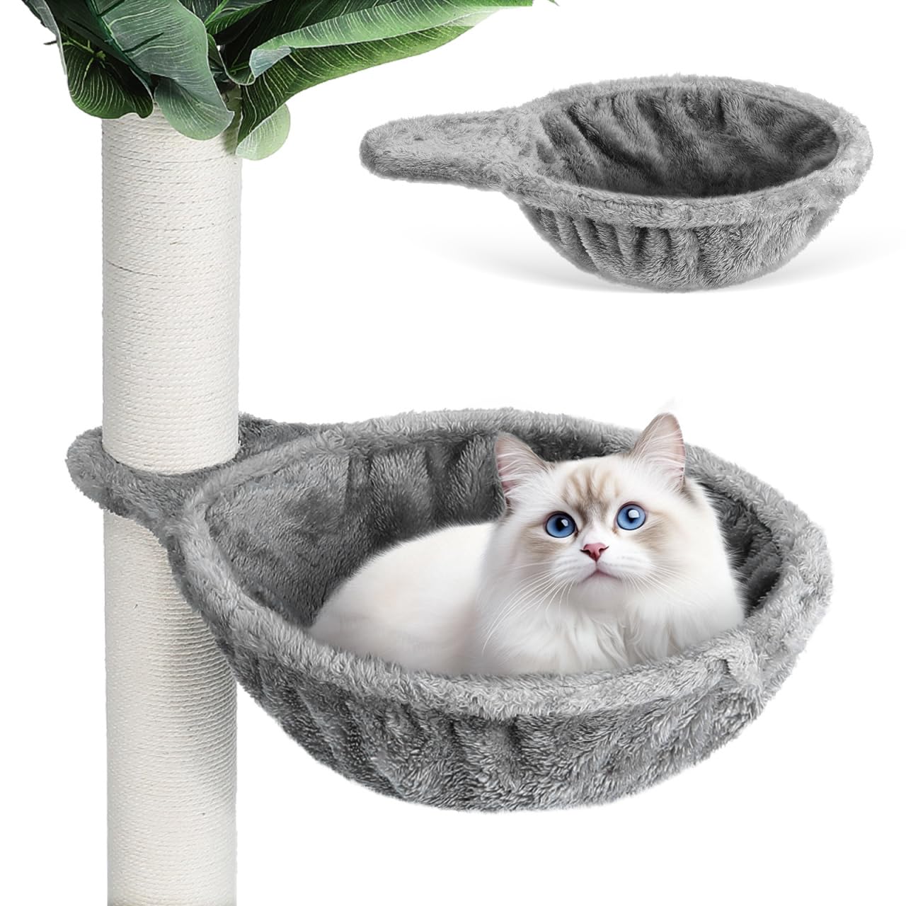 NOLITOY Cat Hammock Bed 16.93In Hanging Basket Lounger for Indoor Cats Compact Cat Tree Nest for Exercise and Rest with Elegant Design