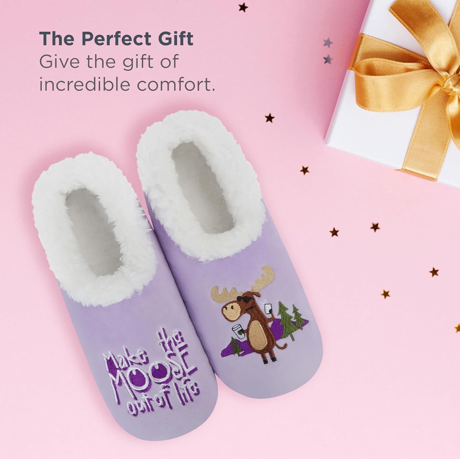 Snoozies Animal Slipper Socks for Women, Funny Animal and Fuzzy Slippers Soft Non-Slip with Sherpa Lining, Cute Slippers - Image 3