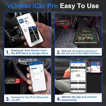 Vgate iCar Pro Mini OBD2 Bluetooth BLE (4.0) Scanner for iOS/Android OBD Adapter Car Diagnostic ELM327 Code Reader Scan Tools