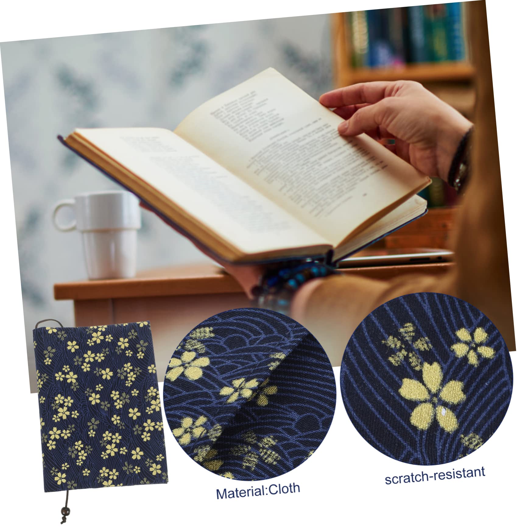 EXCEART 5piezas Cubierta De Libro De Tela Funda Decorativa y Protectora Para Amantes Libros Diseño De Flores Para Cuadernos