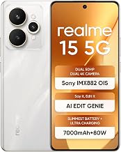 realme 15 5G, 8+128GB, Dimensity 7300+ 5G, 50MP 4K Camera, Curved Display, 6.8" 144Hz, Battery 7000mAh, IP69, Flowing Silver