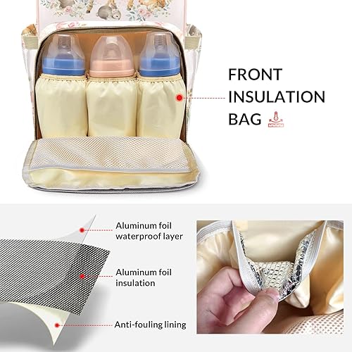 Miniatura 6 de Bolsas de pañales personalizadas de gran capacidad, mochila personalizada con nombre de león y zorro, ciervo, mochila informal para regalos, Diseño