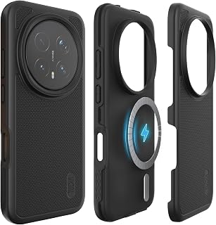 TUDIA MergeGrip [Magsafe Compatible] Designed for Honor Magic 8 Pro Case 5G - [Military Grade Drop Tested] Dual Layer Shockproof Slim Heavy Duty Tough Phone Cases Cover - Black
