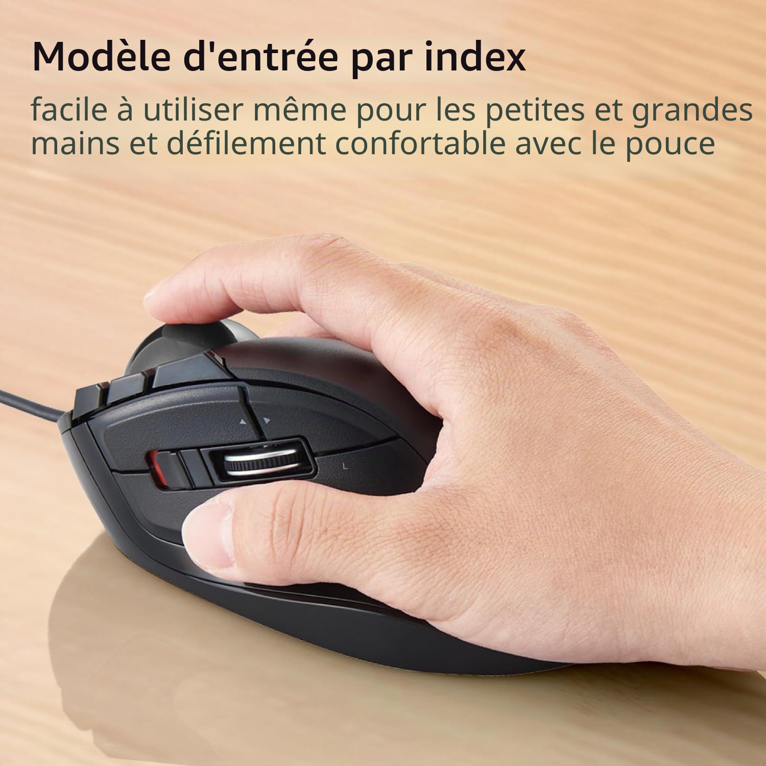 ELECOM DEFT M-DT2URBK Souris trackball Filaire avec contrôle des Doigts, Fonction 8 Boutons avec Suivi Fluide, Design Ergonomique, Windows11, macOS
