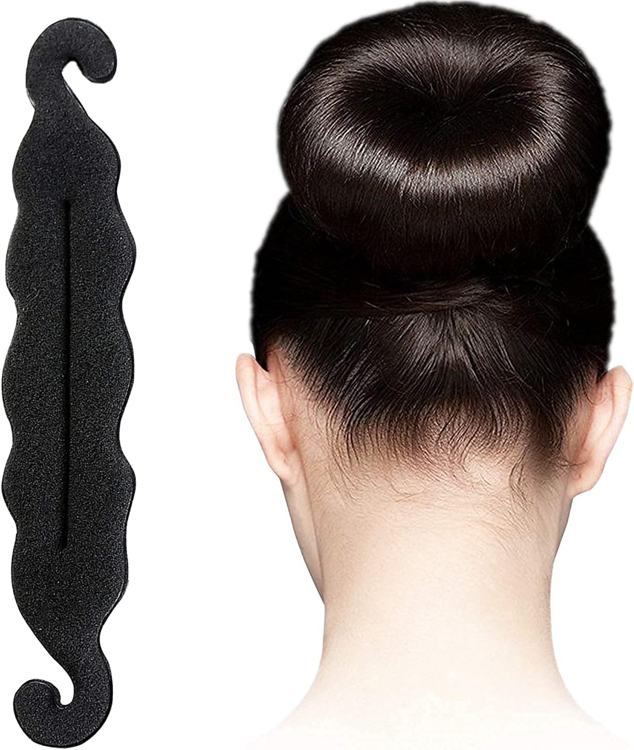 2 Pc Bun Clip Hair Donut Maker Magic Clip Twist Turn and Tie Pad Curler Shaper Sponge Donut Bun Maker Hair Styling Tool DIY Hairstyles Hair Accessory for Women and Girls