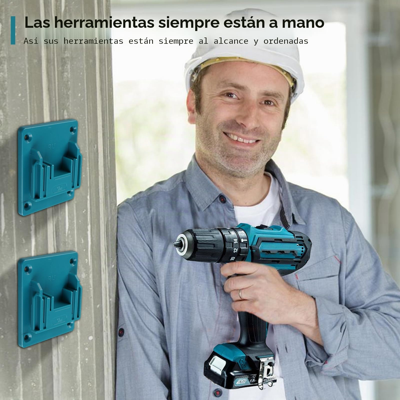 HOSPAOP 8soporte de pared para herramientas Makita 18 V, portabrocas, soporte para destornilladores 32 tornillos, máquina taller