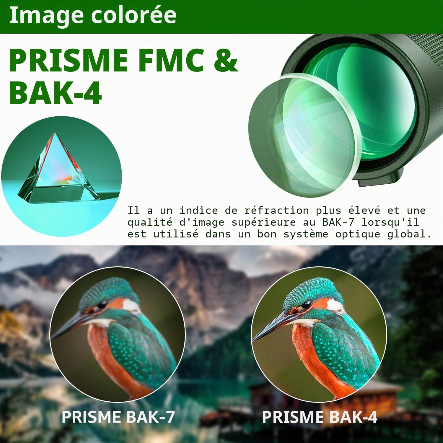 Pankoo Télescope monoculaire 40 x 60 avec Support pour Smartphone et trépied, Prisme Puissant 2024 - - Lunette monoculaire HD pour Observation des Oiseaux, Chasse, randonnée, Concert, Voyage