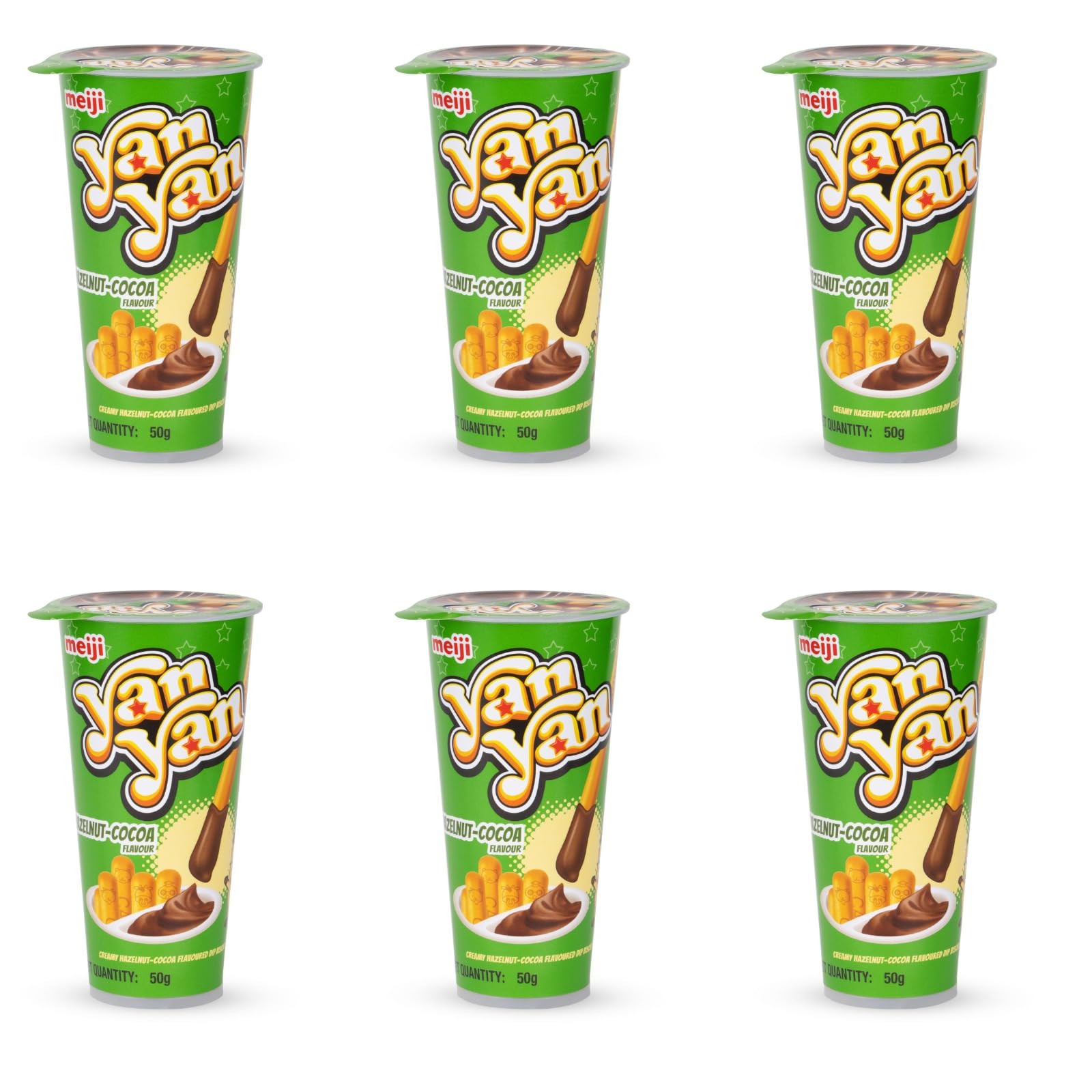 Meiji Yan Yan Biscuits (Pack Of 6, Hazelnut)