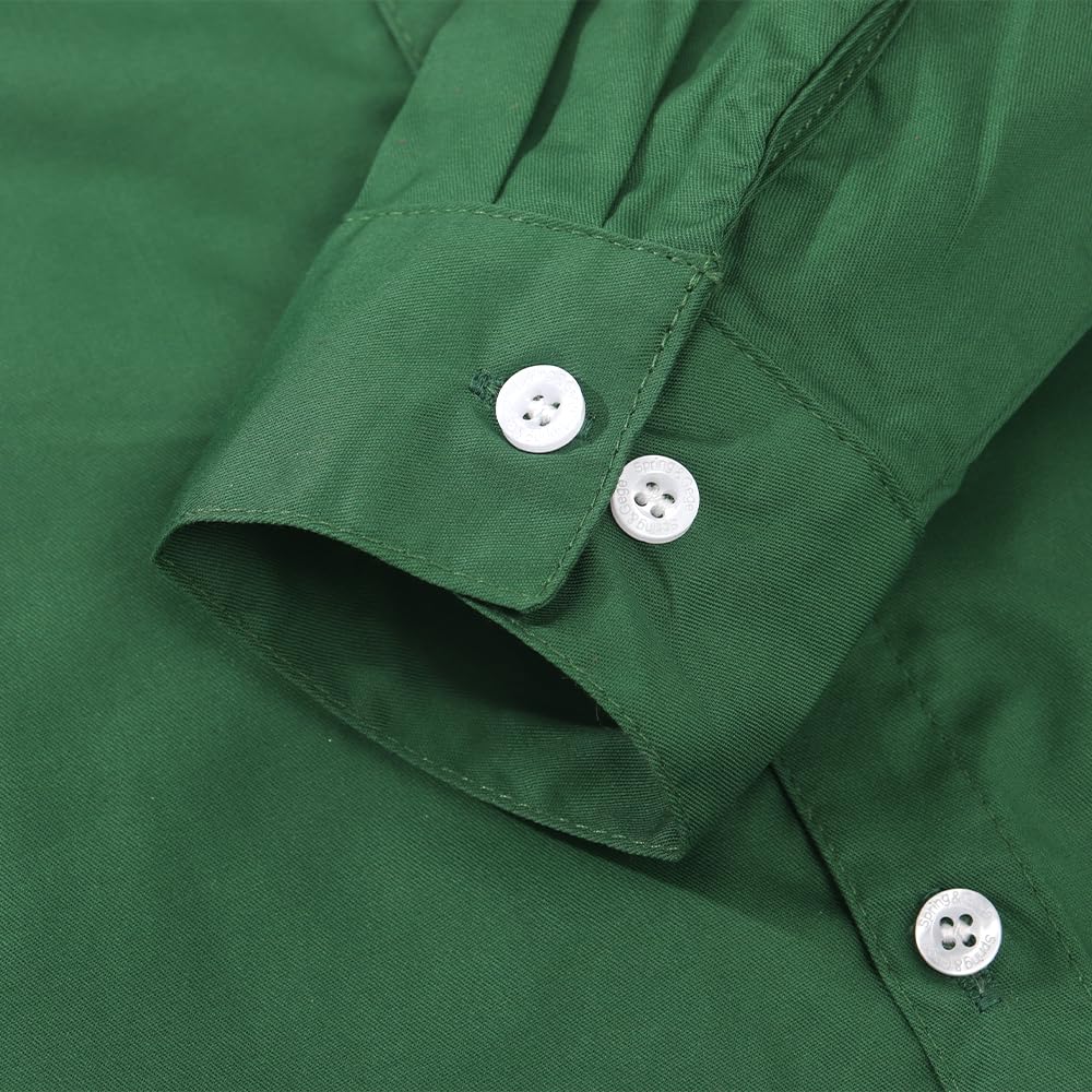 Spring&Gege Chemise boutonnée à manches longues en sergé tissé pour garçon
