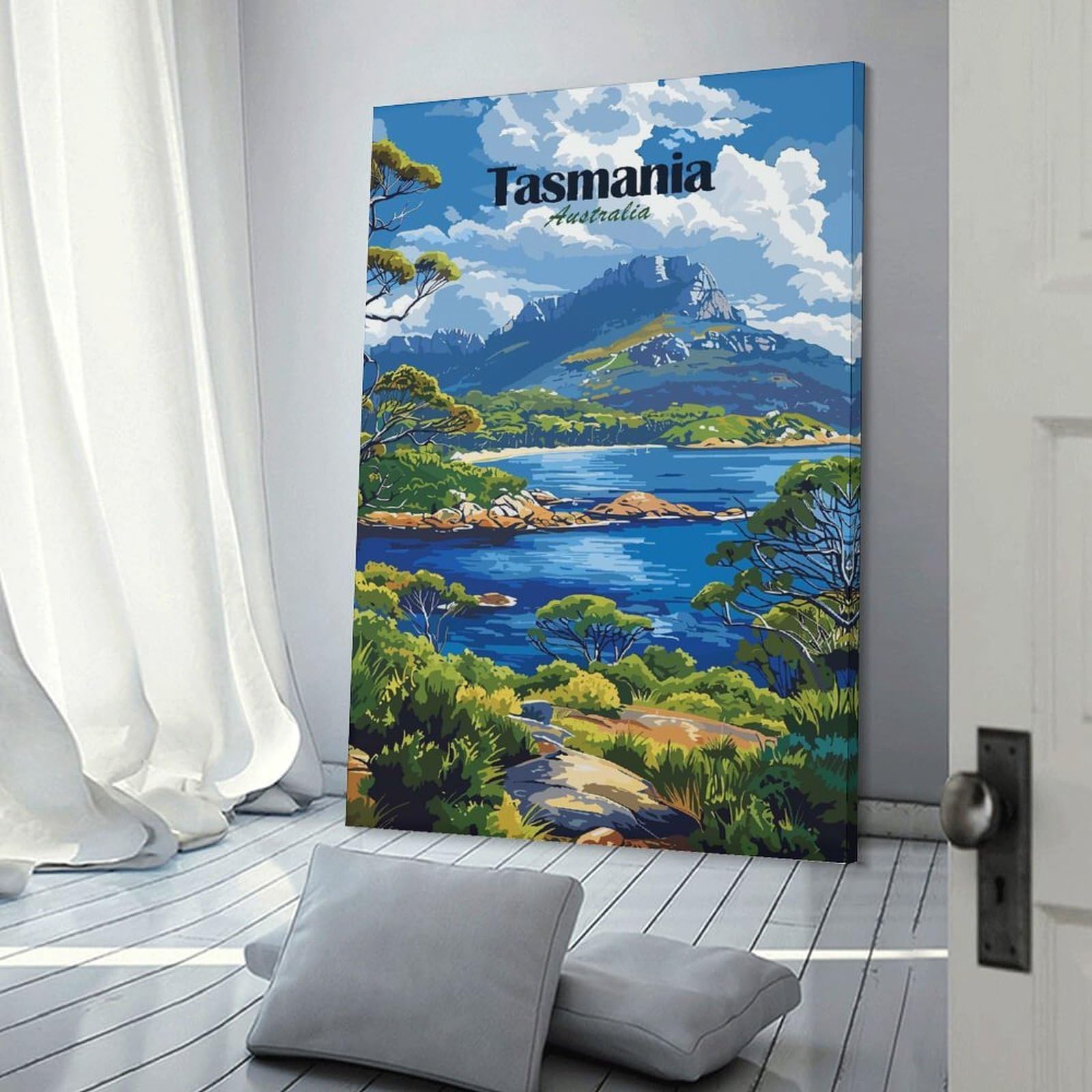 Junmoney Tasmania Landscape Canvas Art Print, 20x30inch(50x75cm), for Bedrooms, Workspaces And Everyday Interiors, A Flexible Wall Accent for Shared Spaces