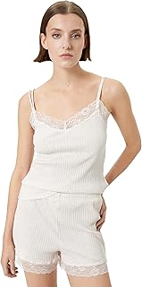 KOTON Women's Spaghetti Strappy Pyjama Top Tanktop