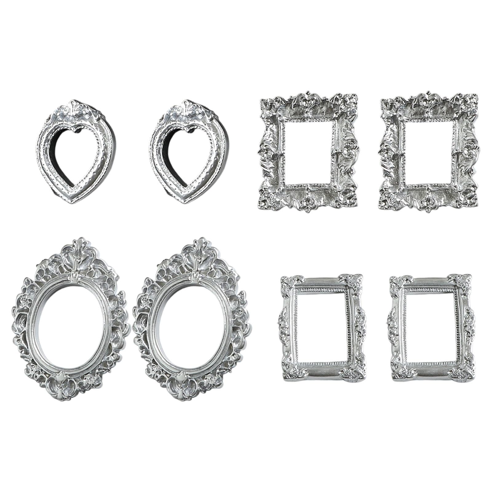 CAZSTYK Of 8 Small Photo Frame with Baroquely Styles Wear Resistance Picture Frame for Safe Decorative Photography Props Decorative Accessories
