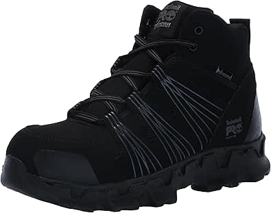 Timberland PRO Mens Drivetrain Mid Composite Safety Toe Static Dissipative Industrial Ahletic Work Shoe Athletic Black/Grey-2024 New 10.5